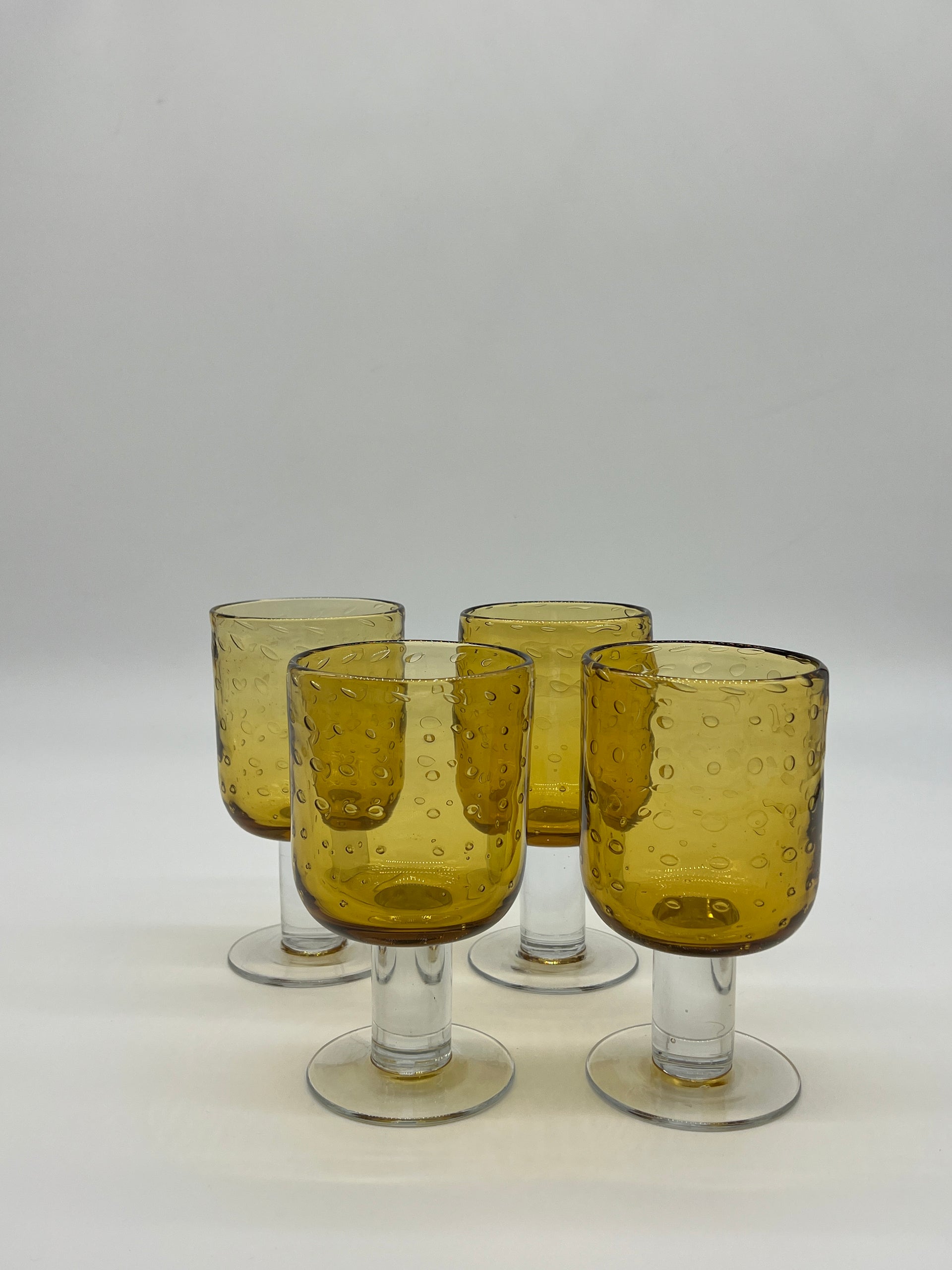 hand blown bubble goblets