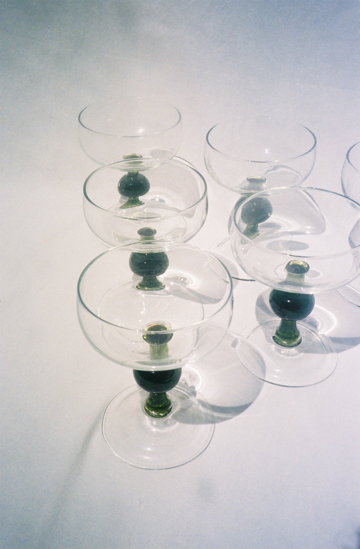 forest green ball stem coupes