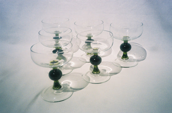 forest green ball stem coupes