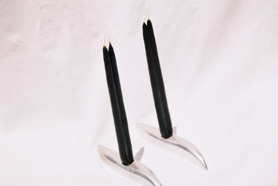 A.L. BASA charcoal-dipped conjoined tapers
